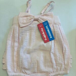 Two Ruffle Butts Light Pink Seersucker Bubbles: Size 12-18 months and